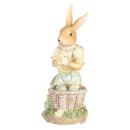 Clayre & Eef | Decoratie Beeld Konijn Beige Geel 10x6x13 cm | 6PR5452