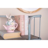 Clayre & Eef | Beeld Konijn 12x8x14 cm Beige Roze Kunststof | 6PR5170