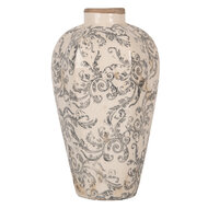 Clayre &amp; Eef | Vaas Beige Grijs &oslash; 17x30 cm | 6CE1934S