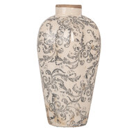 Clayre &amp; Eef | Vaas Beige Grijs &oslash; 17x30 cm | 6CE1934S