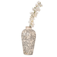 Clayre &amp; Eef | Vaas Beige Grijs &oslash; 17x30 cm | 6CE1934S