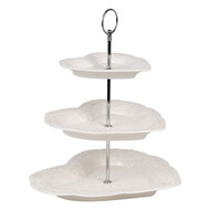 Clayre & Eef | Etagère 2 laags Wit ø 26x31 cm | 6CE2048