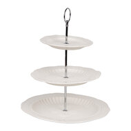 Clayre & Eef | Etagère 2 laags Wit ø 26x31 cm | 6CE2049