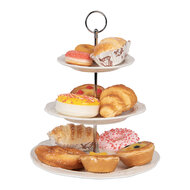 Clayre & Eef | Etagère 2 laags Wit ø 26x31 cm | 6CE2049