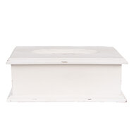 Clayre & Eef | Tissuebox Wit Zwart 28x16x10 cm | 6H2396