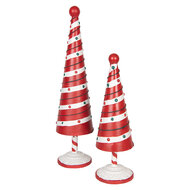 Clayre & Eef | Kerstdecoratie Kerstboom Rood Wit ø 12x36 cm | 6Y5734