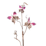 Clayre & Eef | Decoratie Tak met vlinders Roze 14x5x85 cm | 50808
