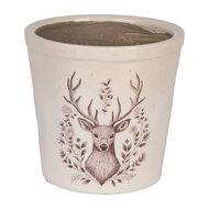 Clayre & Eef | Bloempot Binnen Beige Bruin ø 17x16 cm | 6CEGTW0001L