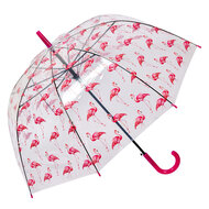 Clayre & Eef | Paraplu Volwassenen Transparant Roze ø 90x82 cm | JZUM0092