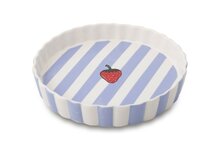 Quicheschaal taartvorm Fruity Strawberry serveerschaal handgemaakt Ø 24 rond blauw wit | QU.ST.30 | Dishes & Deco