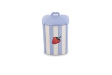 Voorraadpot Fruity Strawberry blauw wit handgemaakt 18 x 11 cm | VP.ST.00| Dishes & Deco