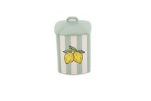 Voorraadpot Fruity Citron groen wit handgemaakt 18 x 11 cm | VP.CI.00 | Dishes & Deco