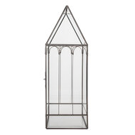 Clayre &amp; Eef | Decoratie Kweekkasje Transparant Zwart 15x15x45 cm | 5GL0021