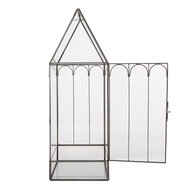 Clayre &amp; Eef | Decoratie Kweekkasje Transparant Zwart 15x15x45 cm | 5GL0021