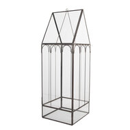 Clayre &amp; Eef | Decoratie Kweekkasje Transparant Zwart 15x15x45 cm | 5GL0021