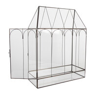 Clayre & Eef | Decoratie Kweekkasje Transparant Zwart 35x15x46 cm | 5GL0022