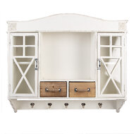 Clayre &amp; Eef | Wandkastje Wit Bruin 76x16x65 cm | 5H0743