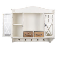 Clayre &amp; Eef | Wandkastje Wit Bruin 76x16x65 cm | 5H0743