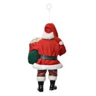 Clayre &amp; Eef | Kerstdecoratie Hanger Kerstman Rood Groen 11x6x17 cm | 66239