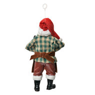 Clayre & Eef | Kerstdecoratie Hanger Kerstman Rood Wit 9x6x17 cm | 66242