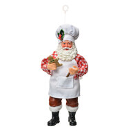 Clayre &amp; Eef | Kerstdecoratie Hanger Kerstman Wit Rood 9x6x17 cm | 66243