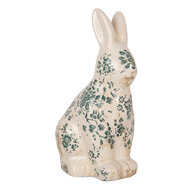 Clayre & Eef | Decoratie Beeld Konijn Beige Groen 13x10x21 cm | 6CE1955M