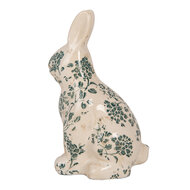 Clayre & Eef | Decoratie Beeld Konijn Beige Groen 13x10x21 cm | 6CE1955M