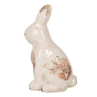 Clayre & Eef | Decoratie Beeld Konijn Beige Roze 13x10x21 cm | 6CE1957M