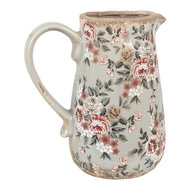 Clayre & Eef | Decoratieve Schenkkan Grijs Roze 16x12x18 cm | 6CE1965M