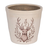 Clayre &amp; Eef | Bloempot Binnen Beige Bruin &oslash; 15x14 cm | 6CEGTW0001M