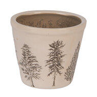 Clayre &amp; Eef | Bloempot Binnen Beige Groen &oslash; 12x11 cm | 6CENPT0001S