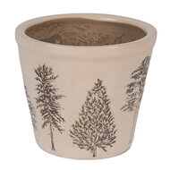 Clayre &amp; Eef | Bloempot Binnen Beige Groen &oslash; 12x11 cm | 6CENPT0001S
