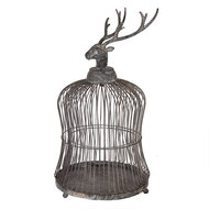 Clayre &amp; Eef | Vogelkooi Decoratie Grijs &oslash; 26x50 cm | 5Y1344