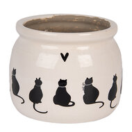 Clayre &amp; Eef | Bloempot Binnen Beige Zwart &oslash; 12x10 cm | 6CEPWS0001S