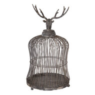 Clayre &amp; Eef | Vogelkooi Decoratie Grijs &oslash; 26x50 cm | 5Y1344