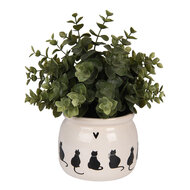 Clayre &amp; Eef | Bloempot Binnen Beige Zwart &oslash; 12x10 cm | 6CEPWS0001S