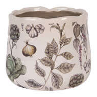 Clayre &amp; Eef | Bloempot Binnen Beige Groen &oslash; 14x12 cm | 6CETKG0001S