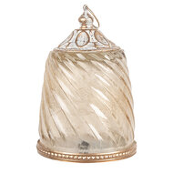 Clayre & Eef | Decoratie met LED Beige ø 9x14 cm / 2xAAA | 6GL5217