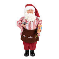 Clayre & Eef | Kerstdecoratie Kerstman Rood Wit 22x19x45 cm | 66227