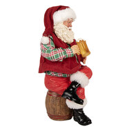 Clayre &amp; Eef | Kerstdecoratie Kerstman Rood Groen 13x13x24 cm | 66231