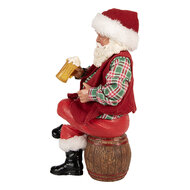 Clayre &amp; Eef | Kerstdecoratie Kerstman Rood Groen 13x13x24 cm | 66231