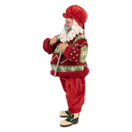 Clayre & Eef | Kerstdecoratie Kerstman Rood Groen 15x10x28 cm | 66234