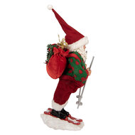Clayre & Eef | Kerstdecoratie Kerstman Rood Groen 15x13x28 cm | 66235