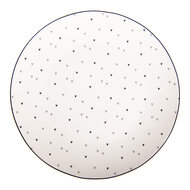 Clayre &amp; Eef | Servies Ontbijtbord Wit Zwart &oslash; 20x2 cm | BHSDP0002