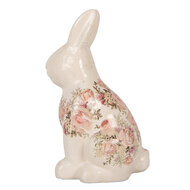 Clayre & Eef | Decoratie Beeld Konijn Beige Roze 16x12x28 cm | 6CE1956L