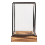 Clayre &amp; Eef | Decoratie Kweekkasje Transparant Bruin 12x12x19 cm | 6GL5366