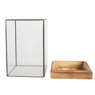 Clayre &amp; Eef | Decoratie Kweekkasje Transparant Bruin 12x12x19 cm | 6GL5366