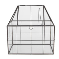 Clayre &amp; Eef | Decoratie Kweekkasje Transparant Zwart 25x16x26 cm | 6GL5368