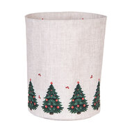 Clayre &amp; Eef | Broodmandje Beige Groen Rood &oslash; 15x16 cm | TCH50