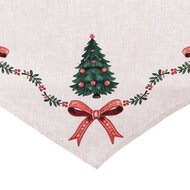 Clayre &amp; Eef | Tafelloper Beige Groen Rood 50x160 cm | TCH65